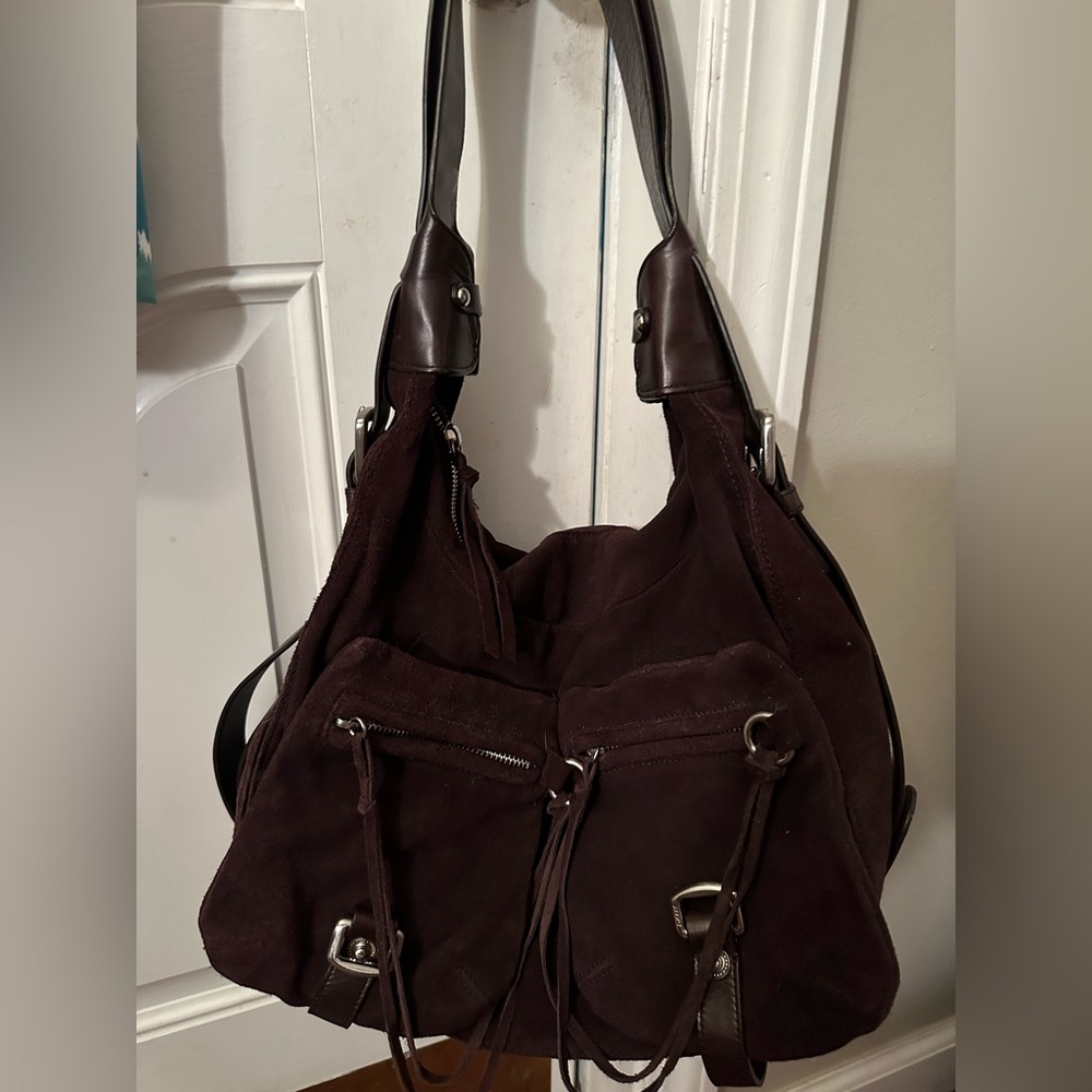 DKNY suede leather shoulder bag💼🐻